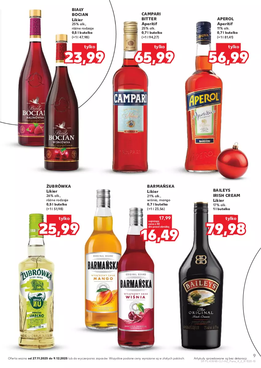 Gazetka promocyjna Kaufland - Barek Kauflandu - ważna 27.11 do 09.12.2025 - strona 9 - produkty: Aperol, Biały Bocian, Likier, Mango