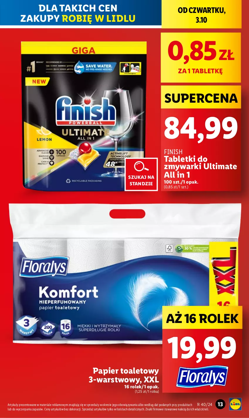 Gazetka promocyjna Lidl - GAZETKA - ważna 03.10 do 05.10.2024 - strona 15 - produkty: Finish, Papier, Papier toaletowy, Tablet, Tabletki do zmywarki, Zmywarki