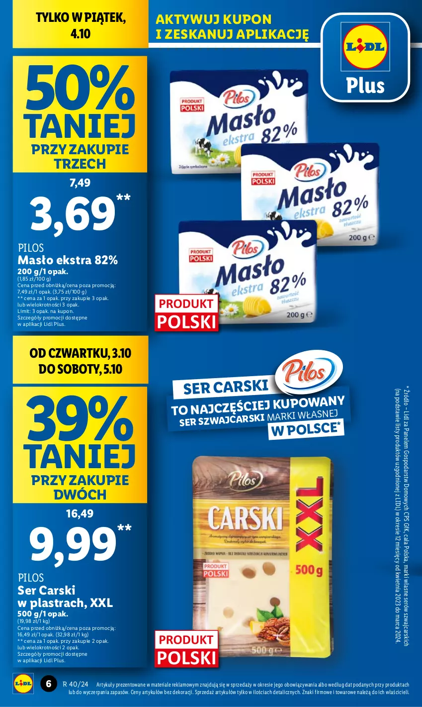 Gazetka promocyjna Lidl - GAZETKA - ważna 03.10 do 05.10.2024 - strona 8 - produkty: Cars, Masło, Pilos, Ser