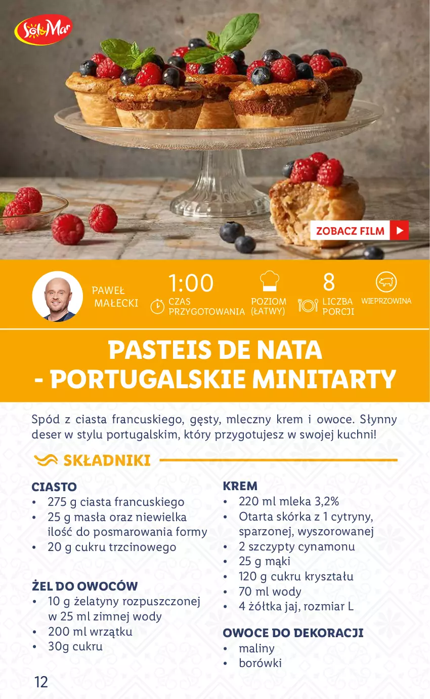 Gazetka promocyjna Lidl - KATALOG SOL&MAR - ważna 28.02 do 05.03.2022 - strona 12 - produkty: Cytryny, Deser, Maliny, Owoce, Por, Ser, Tarta, Wieprzowina