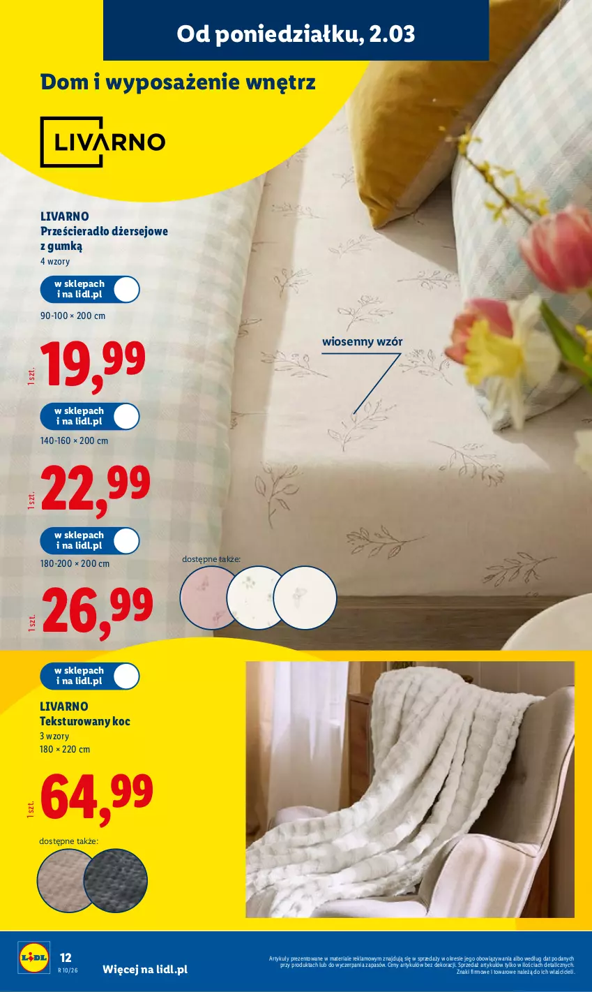 Gazetka promocyjna Lidl - Oferta ważna od 2.03 - ważna 02.03 do 07.03.2026 - strona 14 - produkty: Ivar, Koc, Prześcieradło
