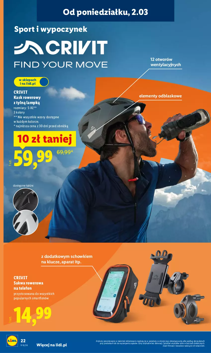 Gazetka promocyjna Lidl - Oferta ważna od 2.03 - ważna 02.03 do 07.03.2026 - strona 24 - produkty: Kask, Por, Rower, Smartfon, Sport, Telefon