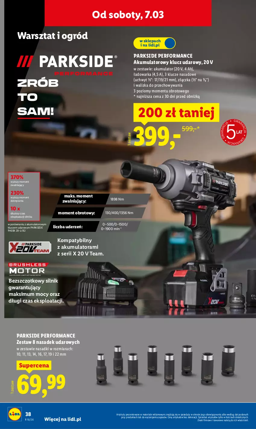 Gazetka promocyjna Lidl - Oferta ważna od 2.03 - ważna 02.03 do 07.03.2026 - strona 44 - produkty: Akumulator, Klucz udarowy, Ogród, Parkside, Por, Ser, Walizka, Warka