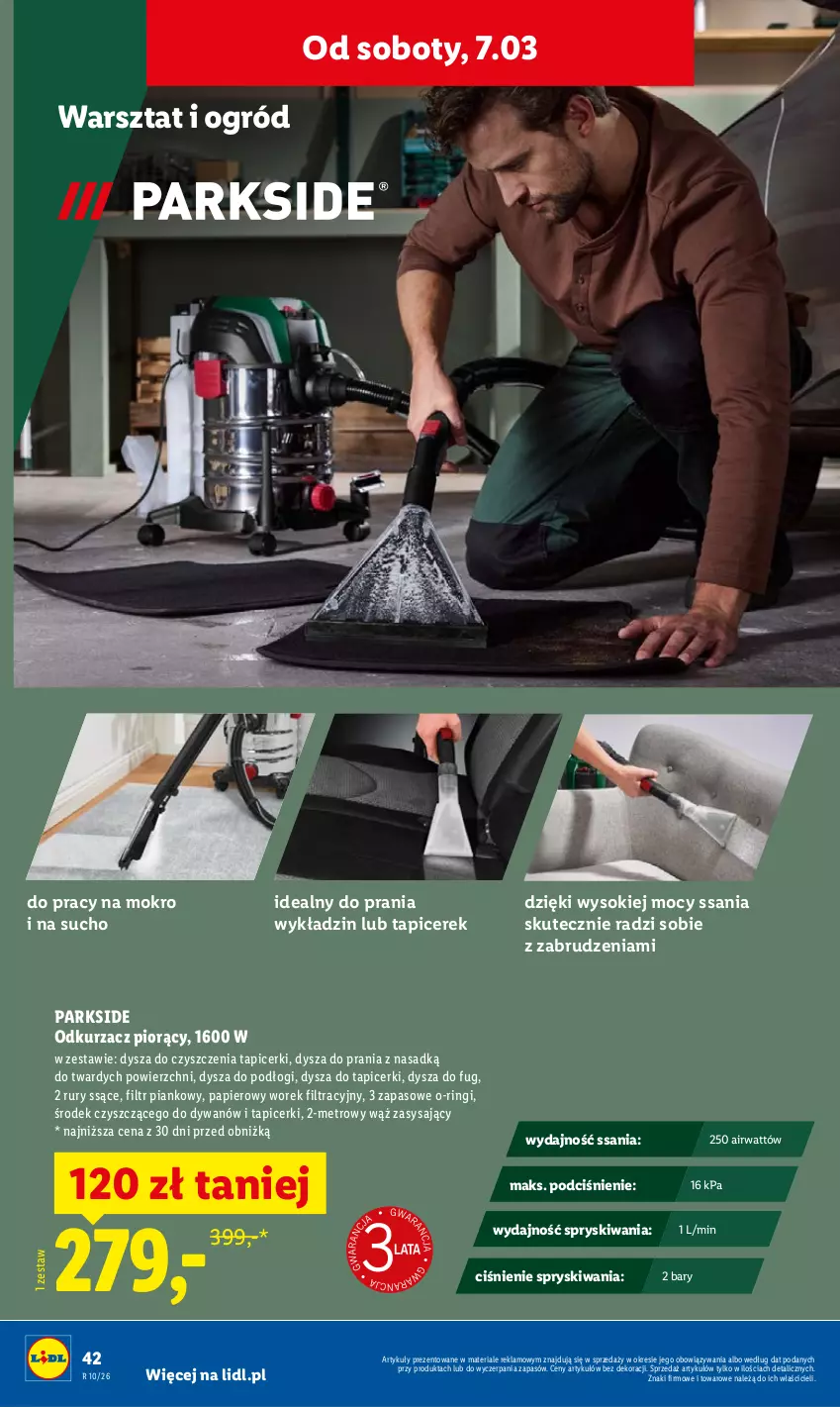 Gazetka promocyjna Lidl - Oferta ważna od 2.03 - ważna 02.03 do 07.03.2026 - strona 48 - produkty: Dywan, Metro, Odkurzacz, Ogród, Papier, Parkside, Sok