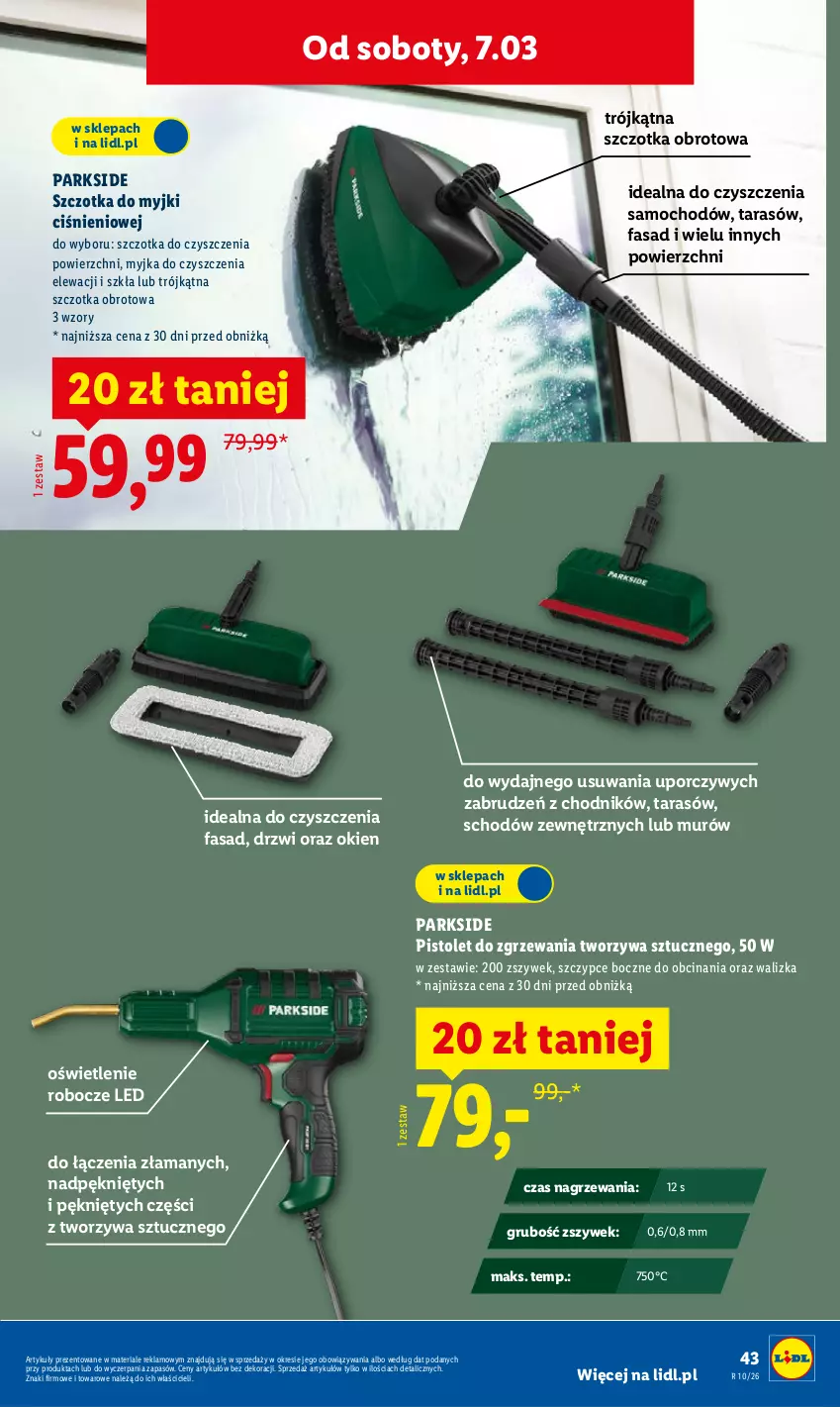 Gazetka promocyjna Lidl - Oferta ważna od 2.03 - ważna 02.03 do 07.03.2026 - strona 49 - produkty: Chodnik, Drzwi, Fa, Parkside, Pistolet, Por, Szczotka, Szczypce, Walizka