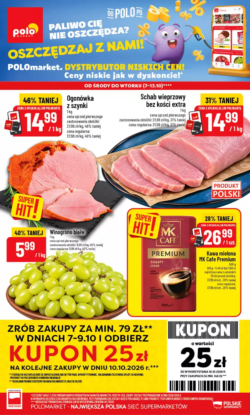 Gazetka promocyjna PoloMarket - Gazetka POLOmarket - ważna 07.10 do 13.10.2026 - strona 1 - produkty: AEG, Karmi, Kawa, Kawa mielona, Laur, Napoje, Ogonówka, Olej, Piwa, Telefon