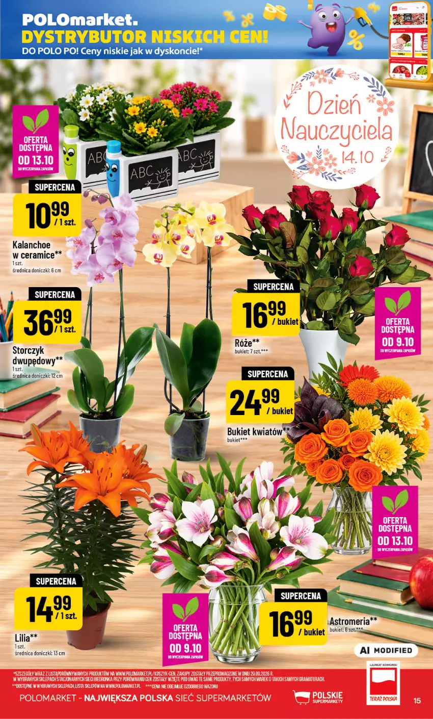 Gazetka promocyjna PoloMarket - Gazetka POLOmarket - ważna 07.10 do 13.10.2026 - strona 15 - produkty: Bukiet, Kalanchoe, Storczyk