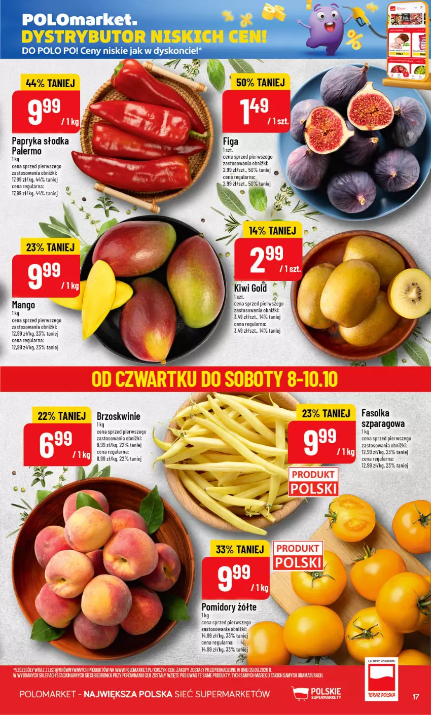 Gazetka promocyjna PoloMarket - Gazetka POLOmarket - ważna 07.10 do 13.10.2026 - strona 17 - produkty: Brzoskwinie, Fa, Kiwi, Papryka, Papryka słodka, Pomidory