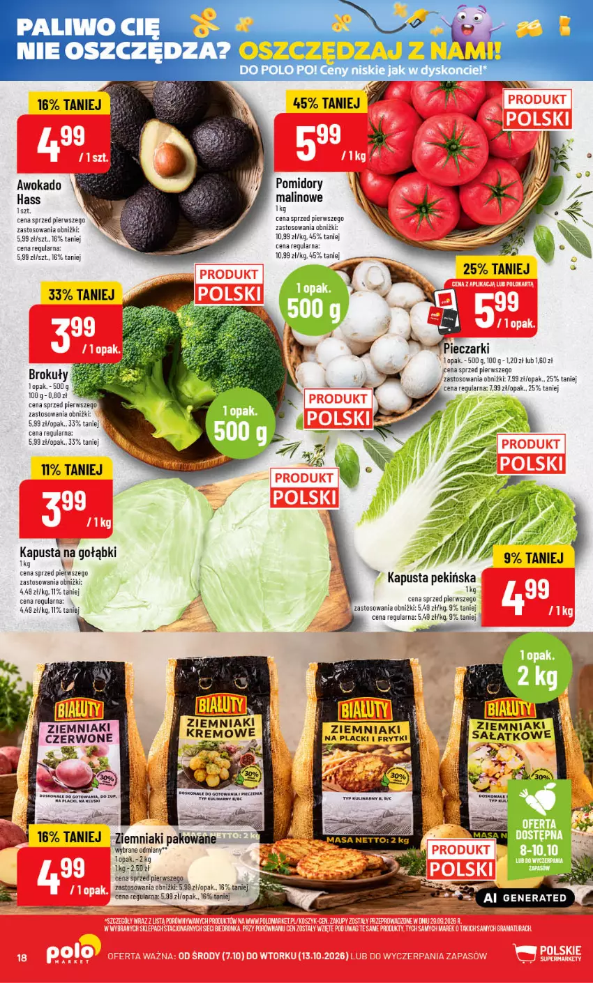 Gazetka promocyjna PoloMarket - Gazetka POLOmarket - ważna 07.10 do 13.10.2026 - strona 18 - produkty: Brokuły, Frytki, Lack, Piec, Pomidory, Ziemniaki