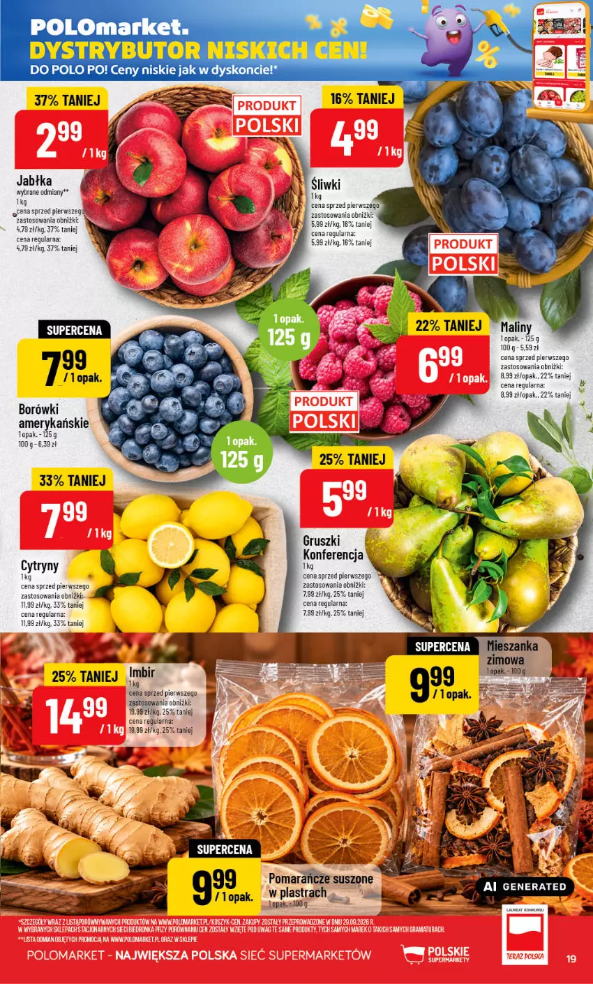 Gazetka promocyjna PoloMarket - Gazetka POLOmarket - ważna 07.10 do 13.10.2026 - strona 19 - produkty: Cytryny, Gruszki, Imbir, Jabłka, Maliny