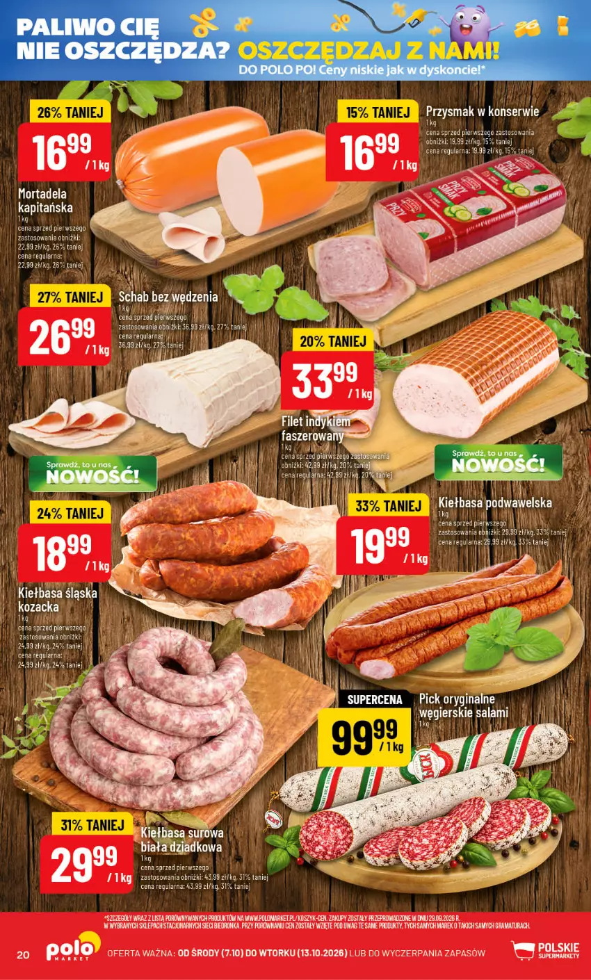 Gazetka promocyjna PoloMarket - Gazetka POLOmarket - ważna 07.10 do 13.10.2026 - strona 20 - produkty: Gra, Kiełbasa, Kiełbasa podwawelska, Kiełbasa śląska, Kosz, Por, Rama, Ser, Wawel