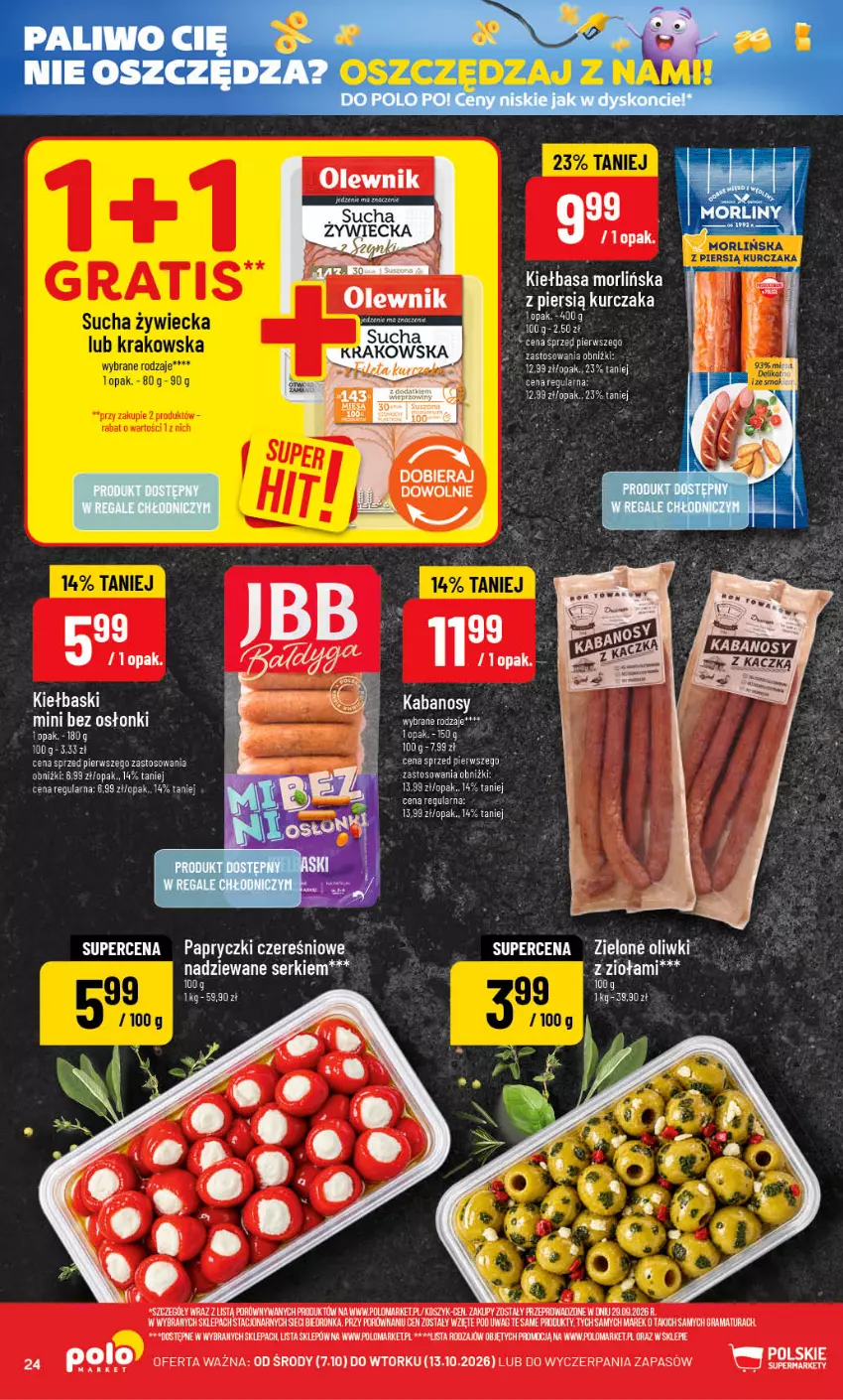 Gazetka promocyjna PoloMarket - Gazetka POLOmarket - ważna 07.10 do 13.10.2026 - strona 24 - produkty: Gra, Kabanos, Kaczka, Kosz, Kurczak, Olewnik, Oliwki, Por, Rama, Ser