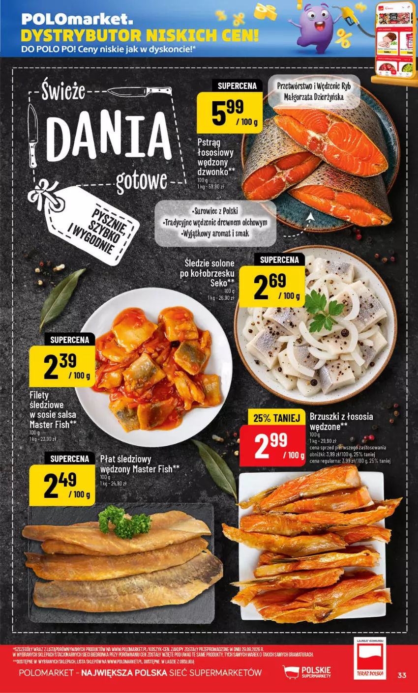 Gazetka promocyjna PoloMarket - Gazetka POLOmarket - ważna 07.10 do 13.10.2026 - strona 33 - produkty: Brzuszki z łososia, Gra, Kosz, Por, Pstrąg, Rama, SEKO, Sos