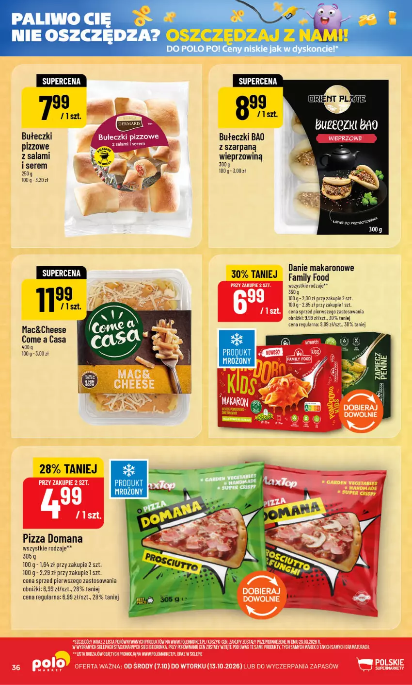 Gazetka promocyjna PoloMarket - Gazetka POLOmarket - ważna 07.10 do 13.10.2026 - strona 36 - produkty: Bułeczki, Fa, Makaron, Pizza, Salami