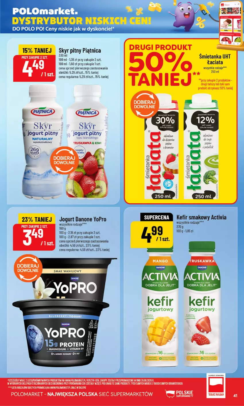 Gazetka promocyjna PoloMarket - Gazetka POLOmarket - ważna 07.10 do 13.10.2026 - strona 41 - produkty: Danone, Deser, Fa, Jogurt, Jogurt pitny, Laur, Piątnica, Ser, Sok
