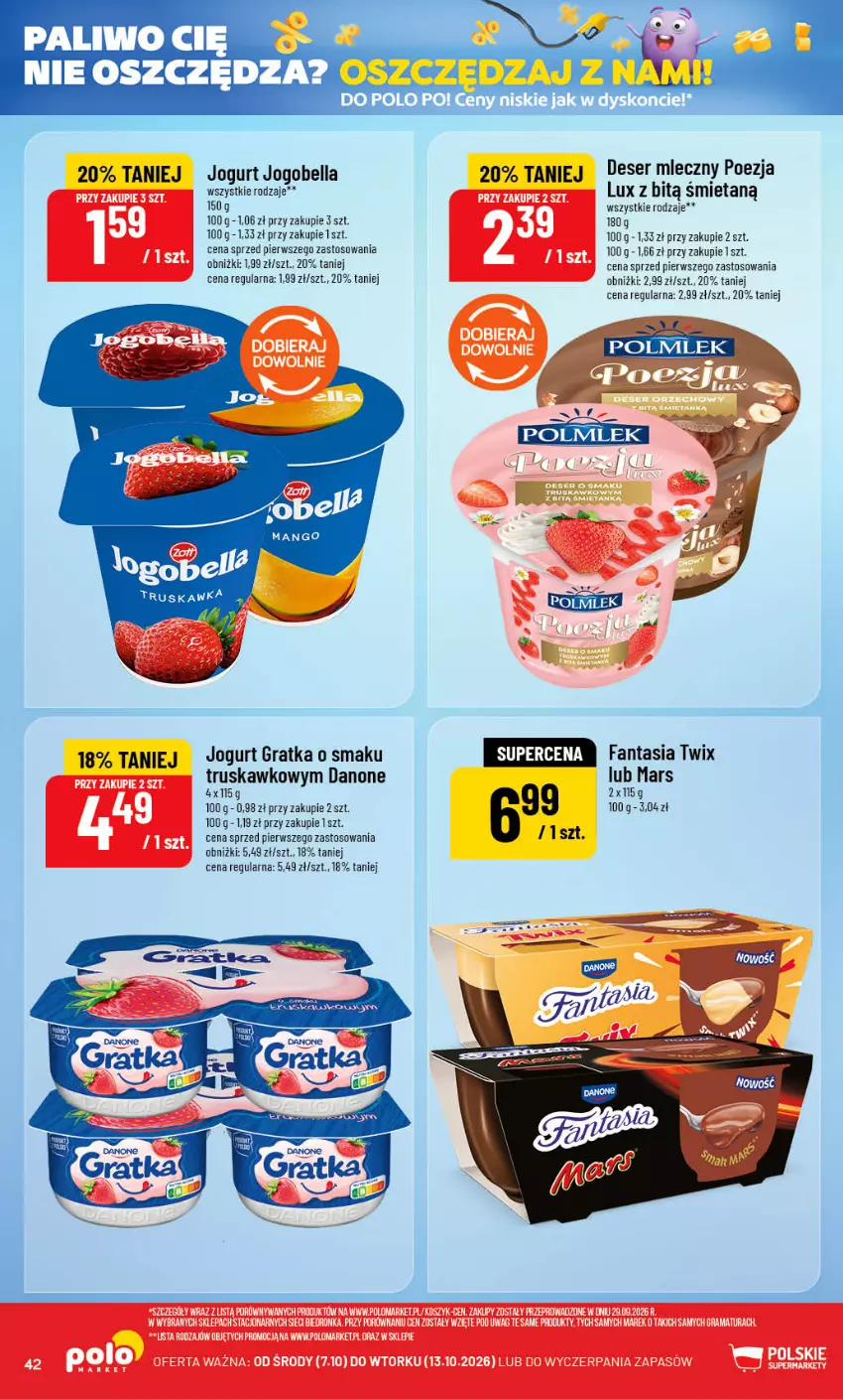 Gazetka promocyjna PoloMarket - Gazetka POLOmarket - ważna 07.10 do 13.10.2026 - strona 42 - produkty: Bell, Bella, Danone, Gra, Jogobella, Jogurt, Mars, Miecz, Ser