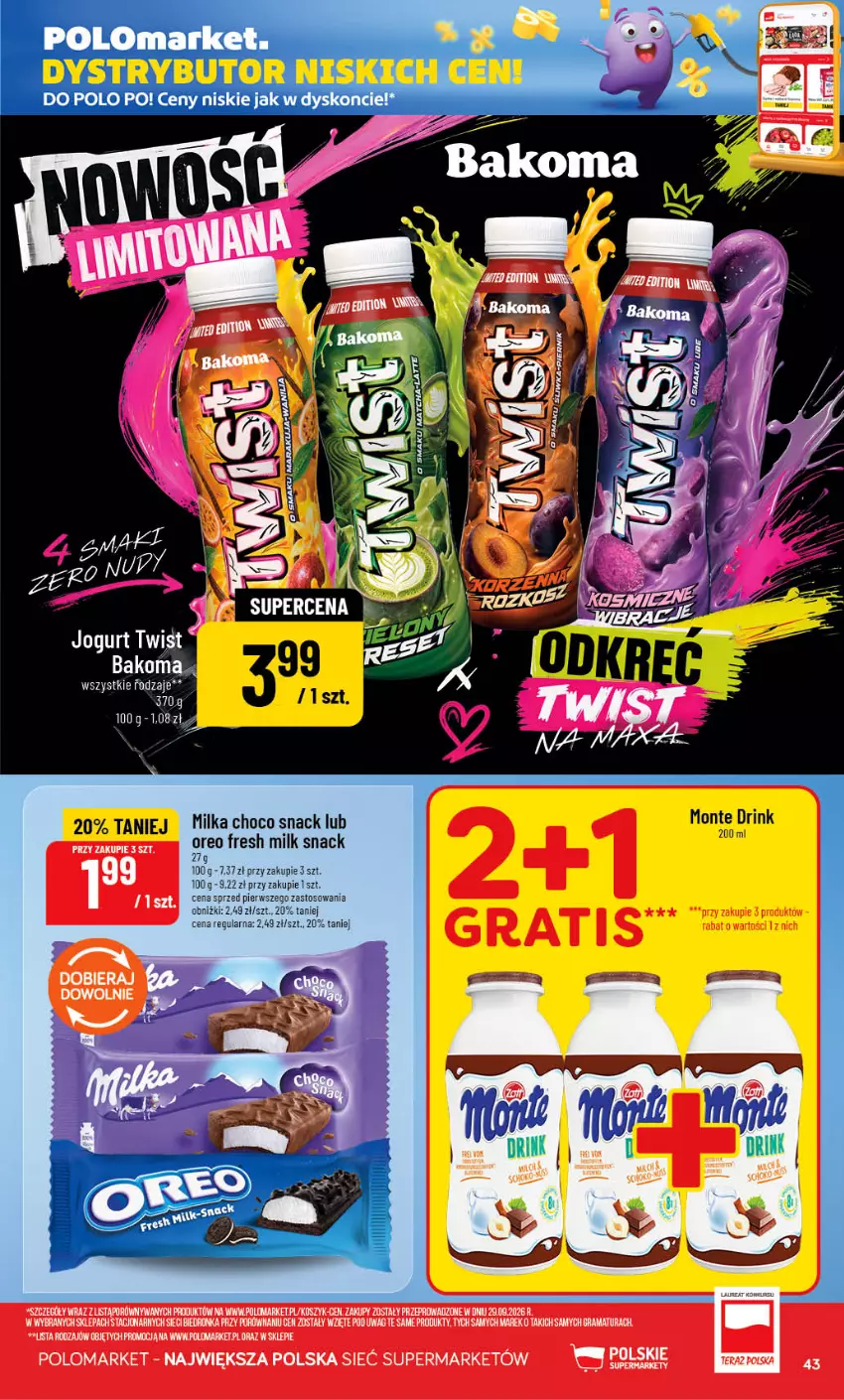 Gazetka promocyjna PoloMarket - Gazetka POLOmarket - ważna 07.10 do 13.10.2026 - strona 43 - produkty: Fa, Milka, Monte, Oreo