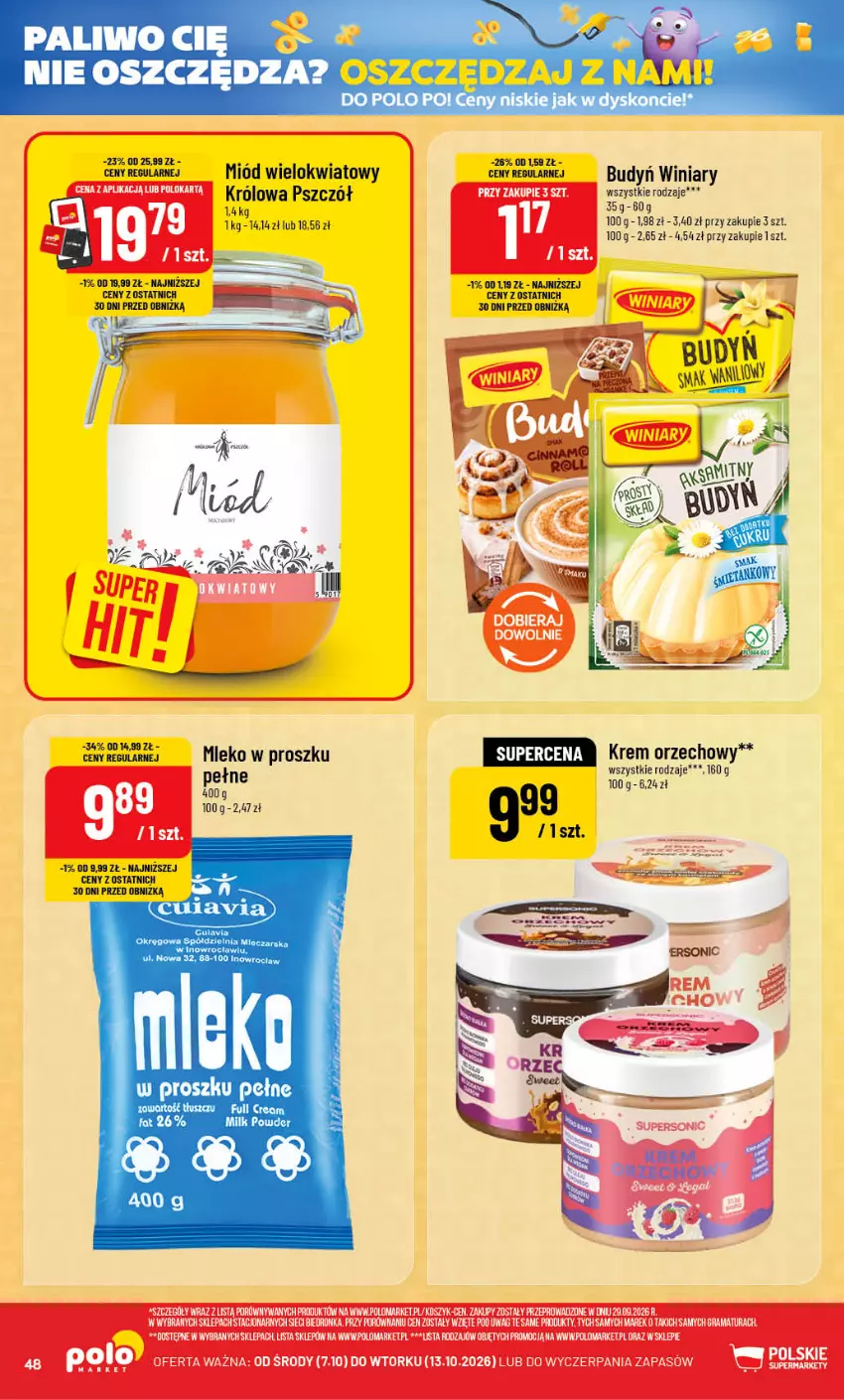 Gazetka promocyjna PoloMarket - Gazetka POLOmarket - ważna 07.10 do 13.10.2026 - strona 48 - produkty: Budyń, Krem orzechowy, Miód, Mleko, Mleko w proszku, Winiary