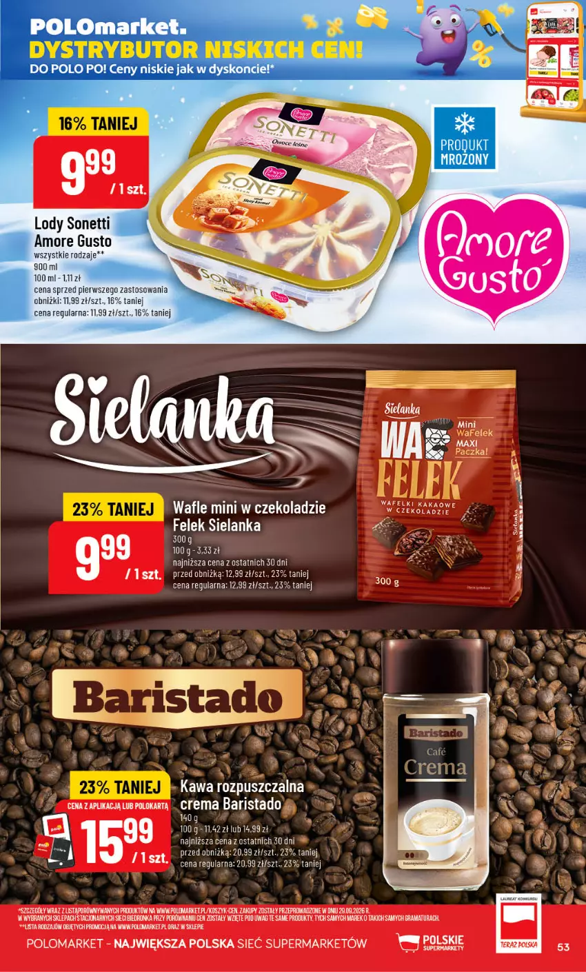 Gazetka promocyjna PoloMarket - Gazetka POLOmarket - ważna 07.10 do 13.10.2026 - strona 53 - produkty: Gra, Kawa, Kawa rozpuszczalna, Kosz, Lody, Por, Rama, Wafle