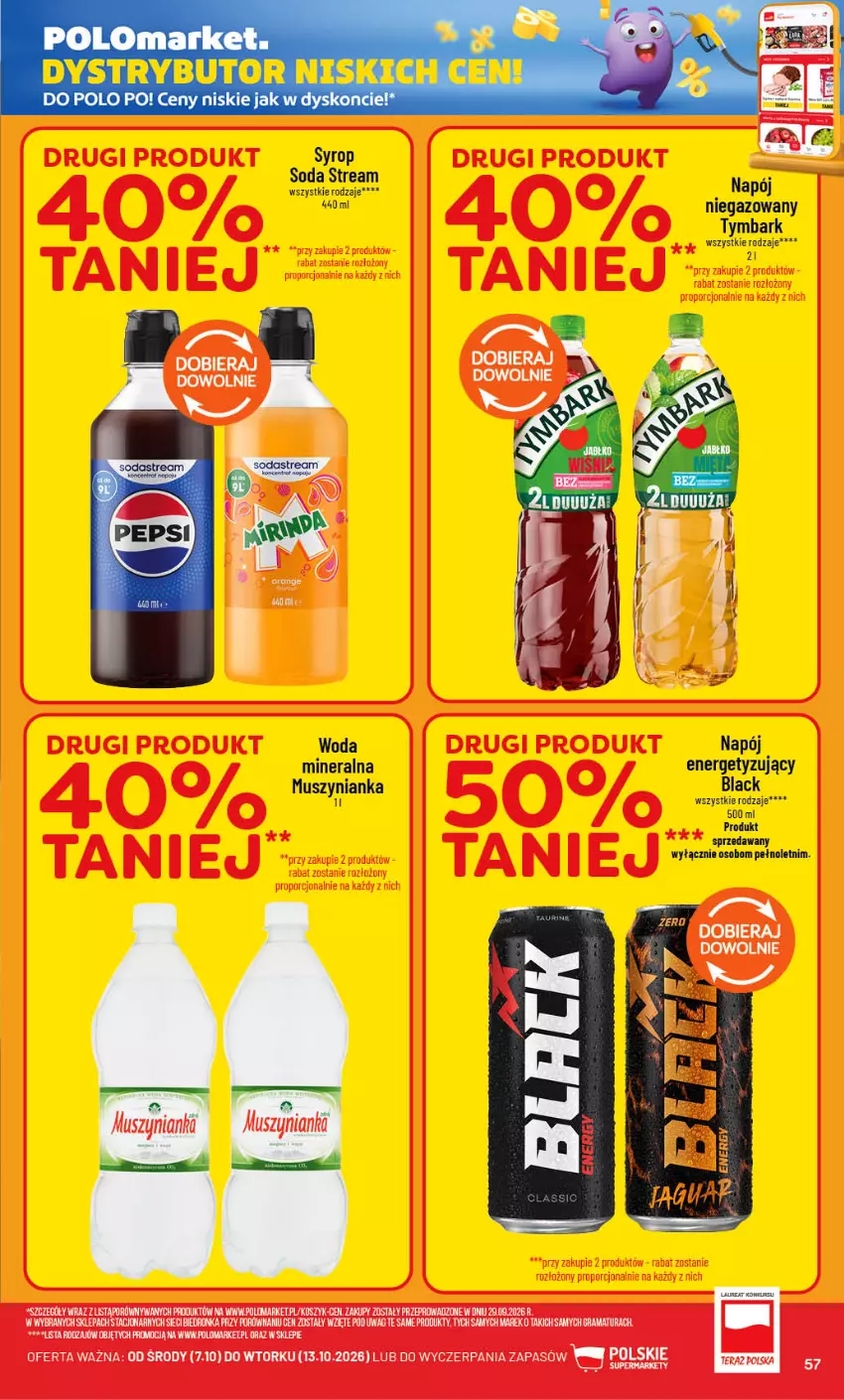 Gazetka promocyjna PoloMarket - Gazetka POLOmarket - ważna 07.10 do 13.10.2026 - strona 57 - produkty: Gra, Kosz, Lack, Mus, Muszynianka, Napój, Por, Rama, Syrop, Tymbark, Woda, Woda mineralna