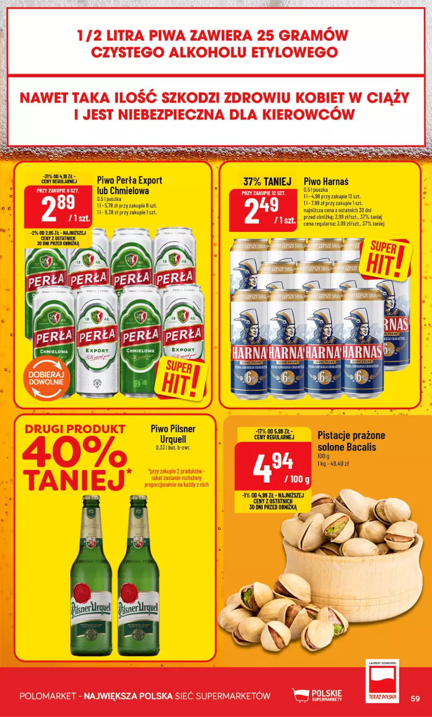Gazetka promocyjna PoloMarket - Gazetka POLOmarket - ważna 07.10 do 13.10.2026 - strona 59 - produkty: Harnaś, Perła, Pistacje, Piwo, Por