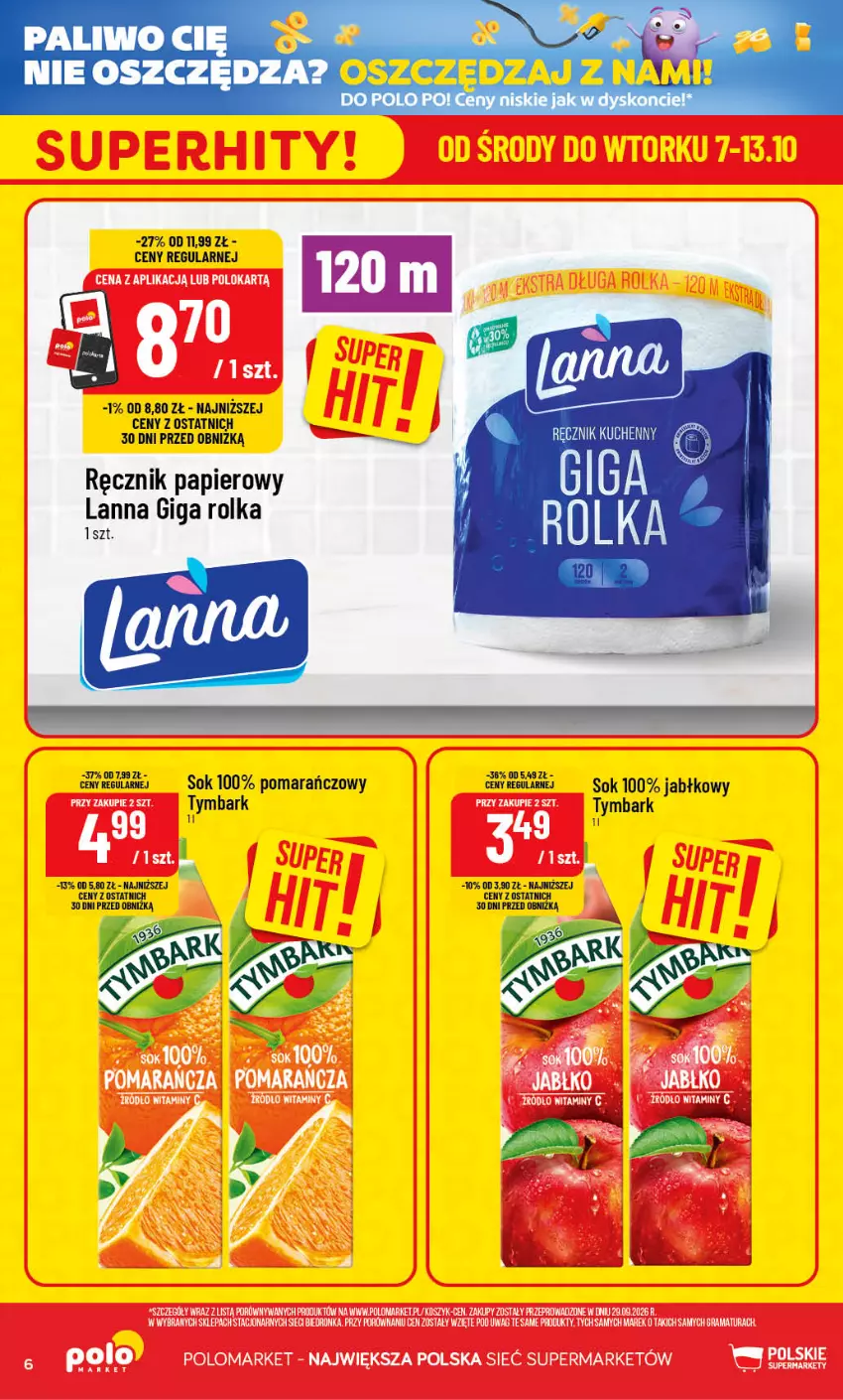 Gazetka promocyjna PoloMarket - Gazetka POLOmarket - ważna 07.10 do 13.10.2026 - strona 6 - produkty: Papier, Ręcznik, Ręcznik kuchenny, Sok, Tymbark