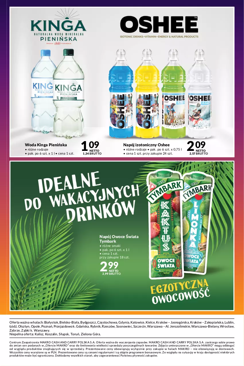 Gazetka promocyjna Makro - Summer Drinks 2023 - ważna 11.07 do 07.08.2023 - strona 3 - produkty: Gra, Kosz, Napój, Napój izotoniczny, Oshee, Owoce, Rum, Sos, Szal, Tymbark, Woda