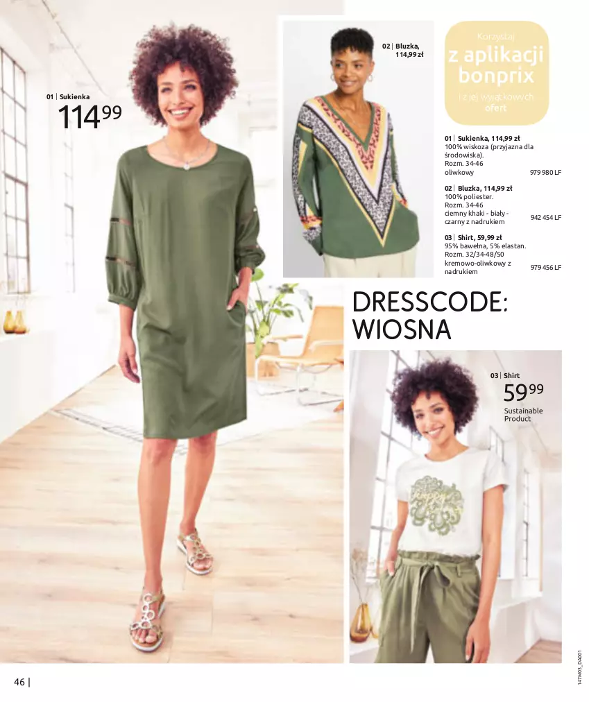 Gazetka promocyjna Bonprix - WIOSNA PEŁNA WZORÓW - ważna 21.03 do 21.09.2023 - strona 48 - produkty: Dres, Sukienka, Wełna