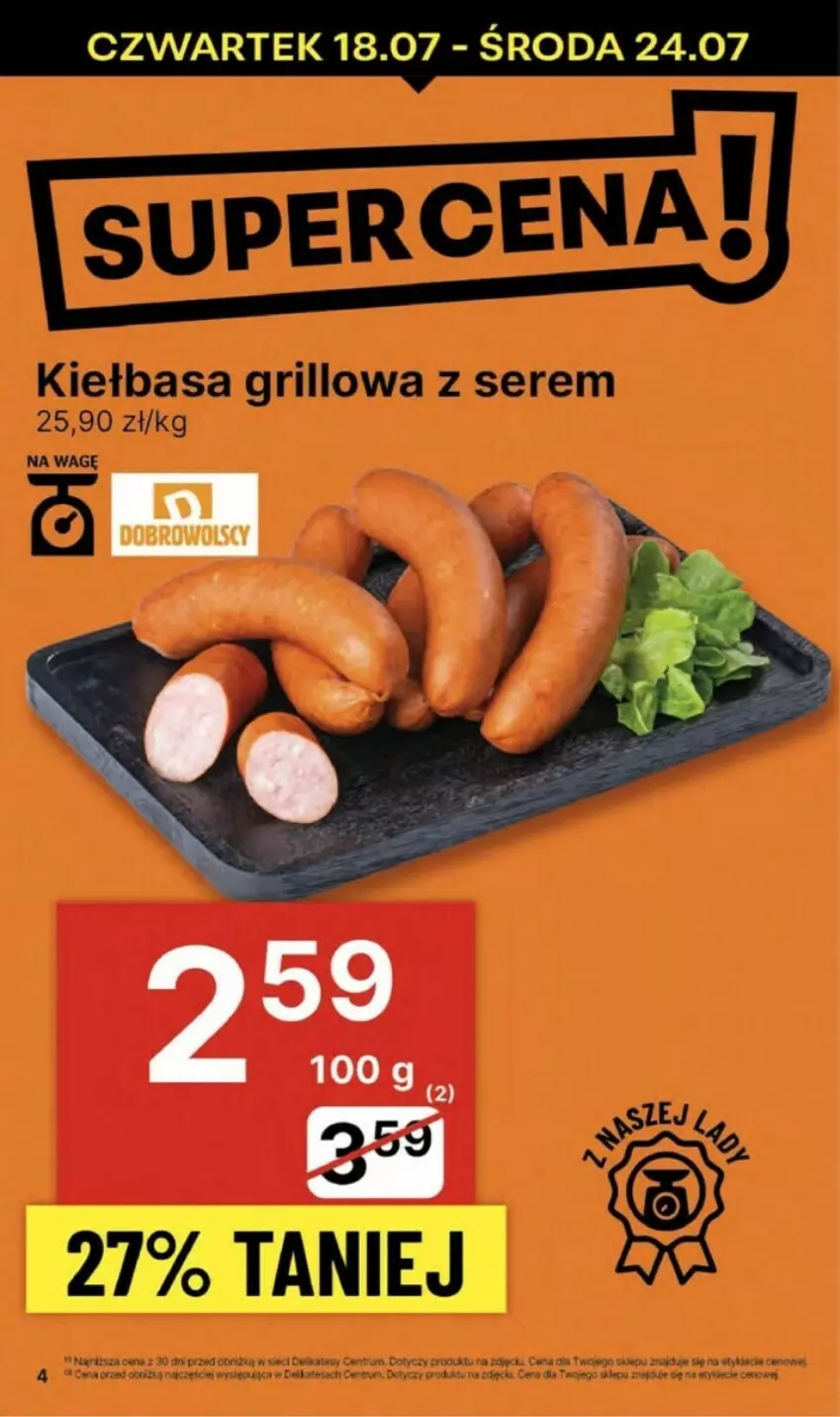 Gazetka promocyjna Delikatesy Centrum - ważna 18.07 do 24.07.2024 - strona 34 - produkty: Grill, Kiełbasa, Ser