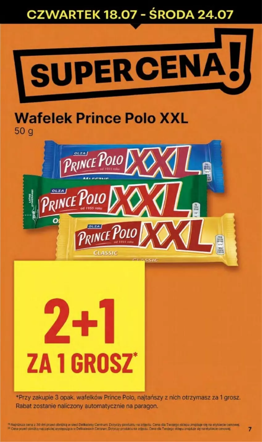 Gazetka promocyjna Delikatesy Centrum - ważna 18.07 do 24.07.2024 - strona 44 - produkty: Prince Polo, Wafelek