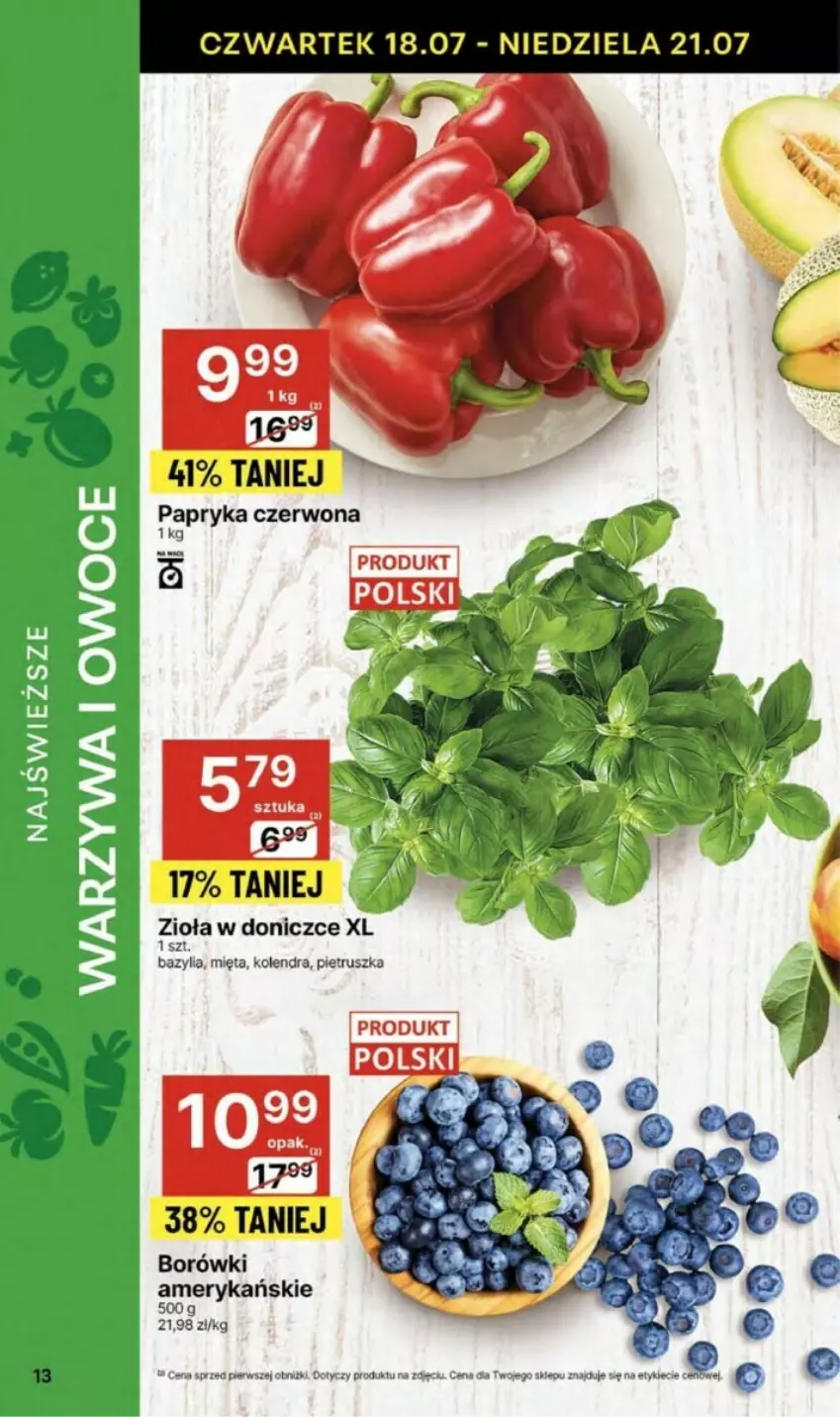 Gazetka promocyjna Delikatesy Centrum - ważna 18.07 do 24.07.2024 - strona 5 - produkty: Bazyl, Bazylia, Kolendra, Mięta, Papryka, Papryka czerwona, Pietruszka, Rura, Zioła w doniczce