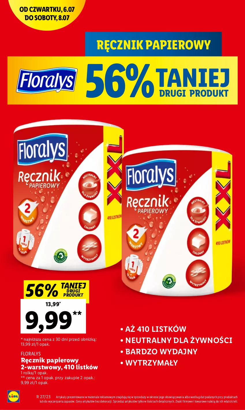 Gazetka promocyjna Lidl - GAZETKA - ważna 06.07 do 08.07.2023 - strona 12 - produkty: Flora, Papier, Ręcznik