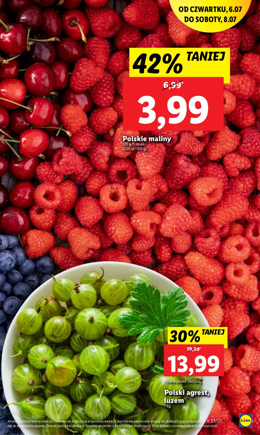 Gazetka promocyjna Lidl - GAZETKA - ważna 06.07 do 08.07.2023 - strona 21 - produkty: Gres, Maliny