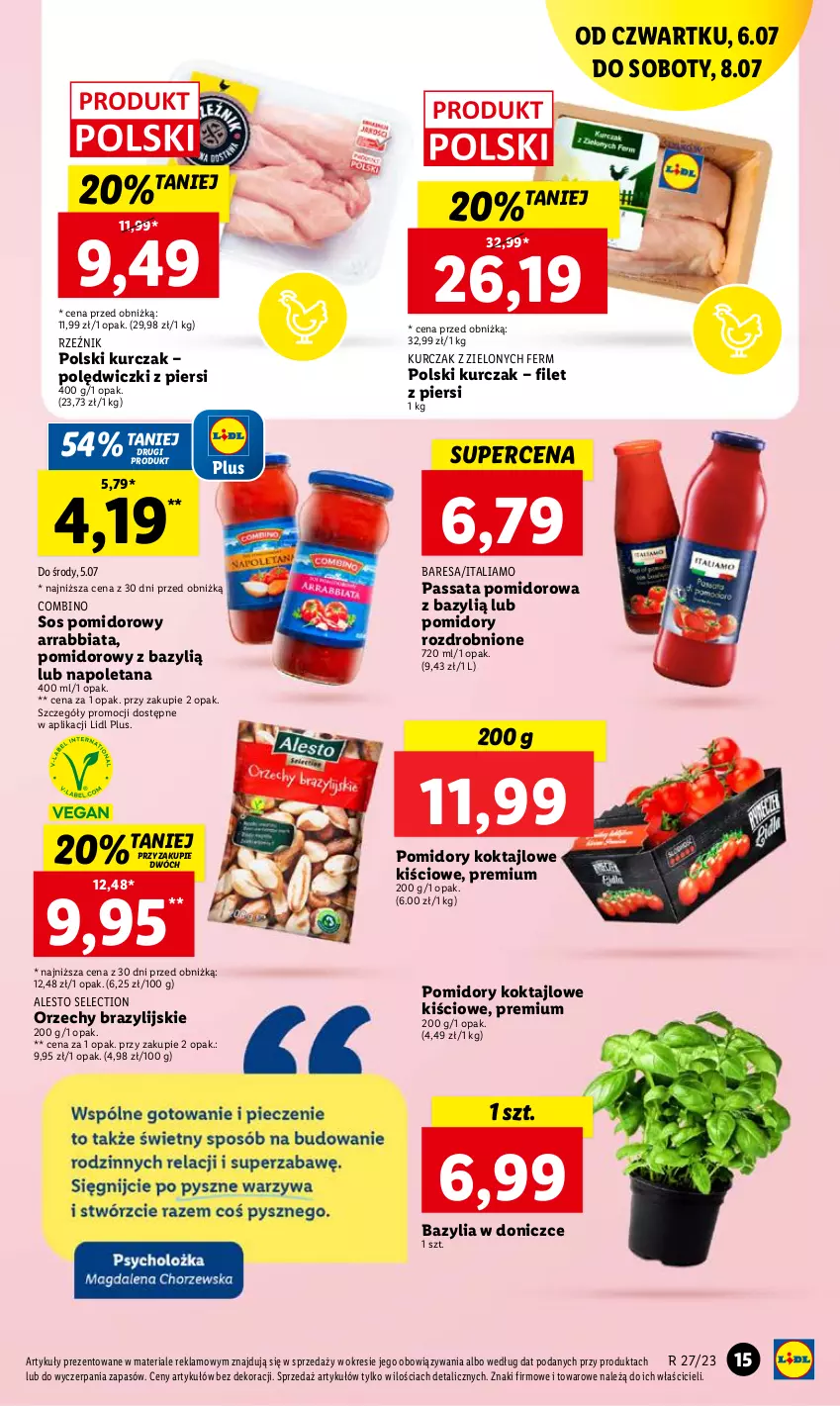 Gazetka promocyjna Lidl - GAZETKA - ważna 06.07 do 08.07.2023 - strona 29 - produkty: Bazyl, Bazylia, Kurczak, Pomidory, Sos, Sos pomidorowy