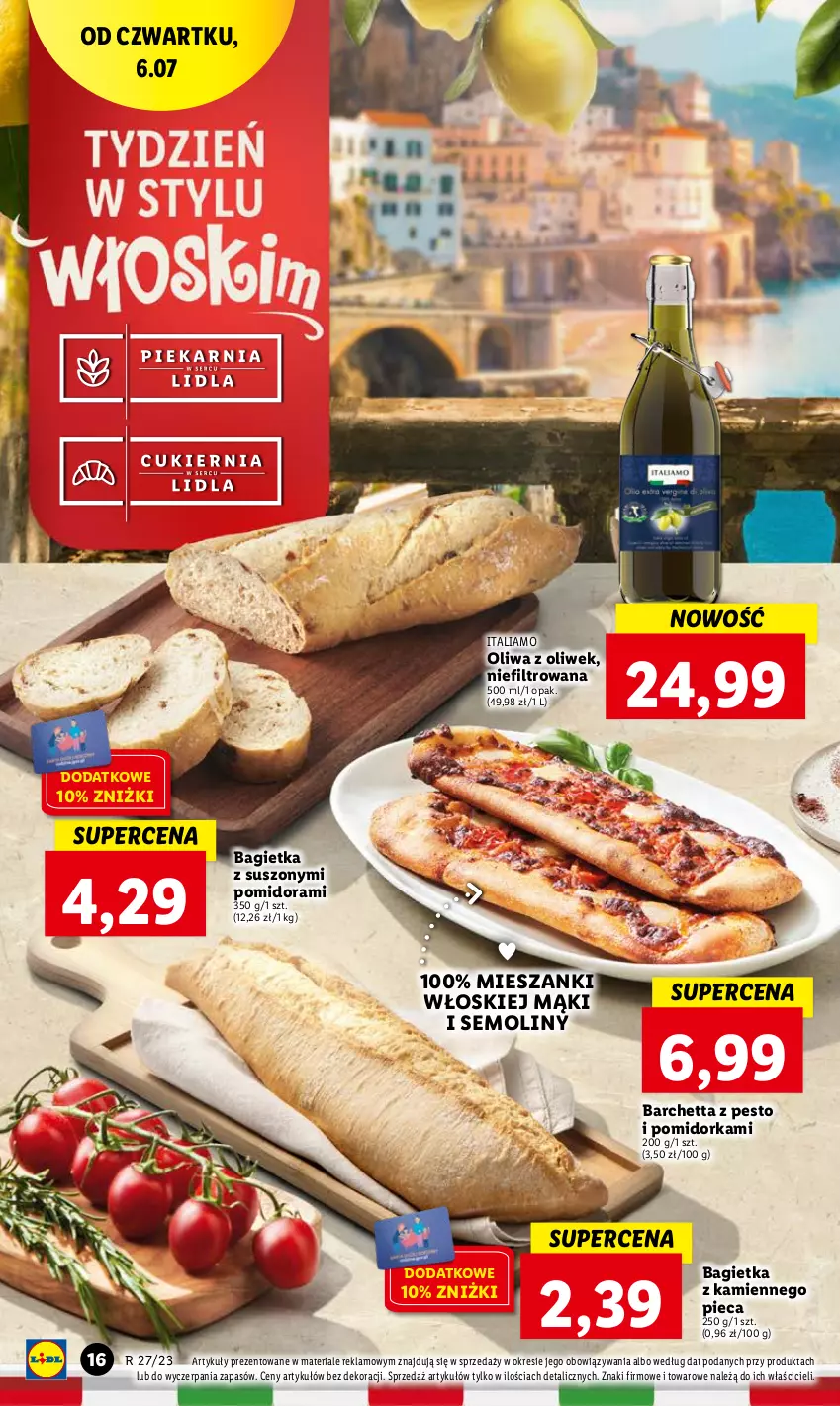 Gazetka promocyjna Lidl - GAZETKA - ważna 06.07 do 08.07.2023 - strona 30 - produkty: Bagietka, Oliwa, Oliwa z oliwek, Orka, Pesto, Piec