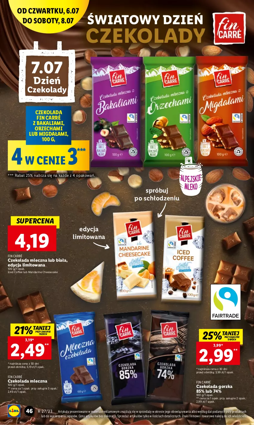 Gazetka promocyjna Lidl - GAZETKA - ważna 06.07 do 08.07.2023 - strona 60 - produkty: Czekolada, Czekolada gorzka, Czekolada mleczna