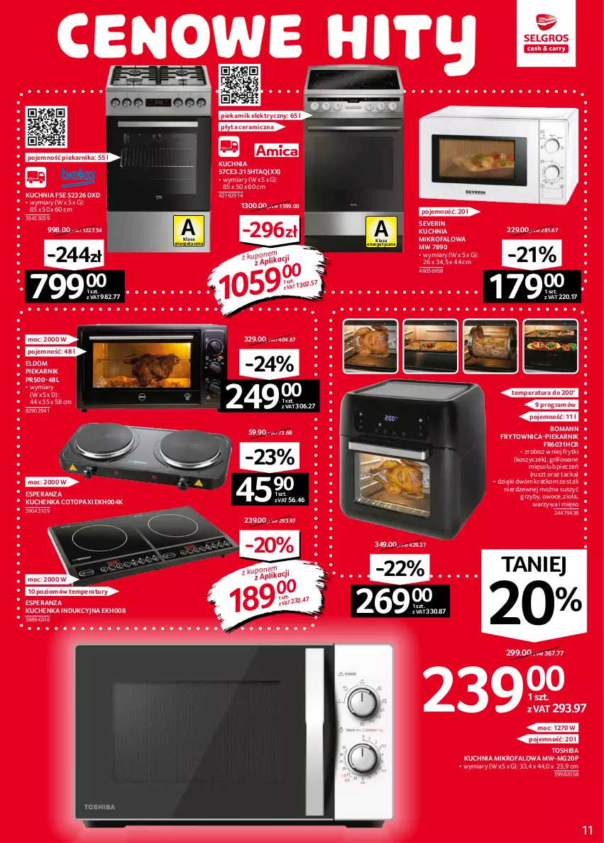 Gazetka promocyjna Selgros - Oferta przemysłowa - ważna 16.09 do 29.09.2021 - strona 11 - produkty: Fa, Frytki, Gra, Grill, Grzyby, Kosz, Kuchnia, Mięso, Owoce, Pax, Piec, Piekarnik, Płyta, Top, Toshiba, Warzywa