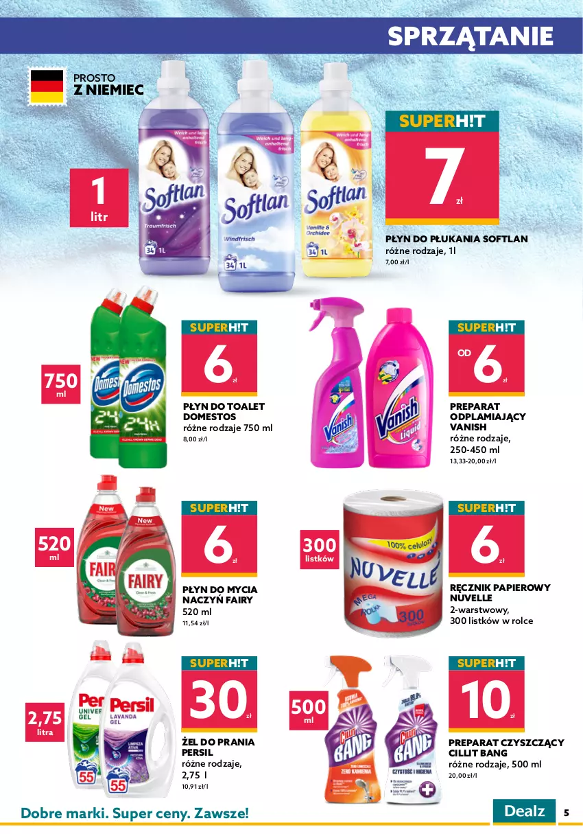 Gazetka promocyjna Dealz - Gazetka na otwarcie - Iława - ważna 12.11 do 19.11.2021 - strona 5 - produkty: Chusteczki, Cillit Bang, Colgate, Do mycia naczyń, Domestos, Dozownik, Fa, Fairy, Gillette, LG, Mydło, Mydło w płynie, Nivea, Odżywka, Papier, Pasta do zębów, Persil, Pianka do golenia, Płyn do mycia, Płyn do mycia naczyń, Płyn do płukania, Ręcznik, Sprzątanie, Szampon, Vanish