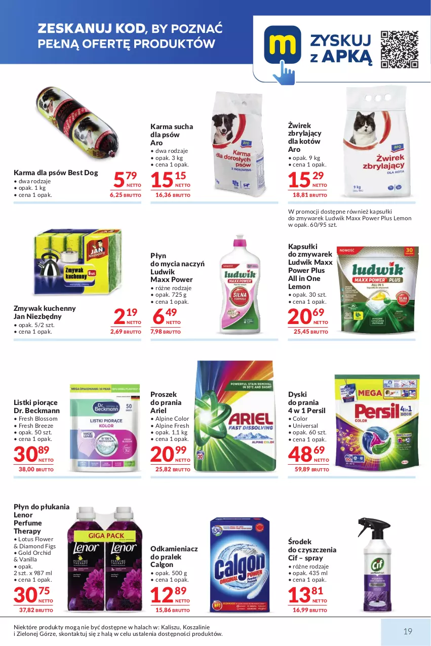 Gazetka promocyjna Makro - Mega oferty dla Twojego Sklepu - ważna 13.10 do 26.10.2026 - strona 19 - produkty: Ariel, Calgon, Cif, Do mycia naczyń, Jan Niezbędny, Kosz, Lenor, LG, Ludwik, Odkamieniacz, Perfum, Persil, Płyn do mycia, Płyn do mycia naczyń, Płyn do płukania, Proszek do prania, Szal