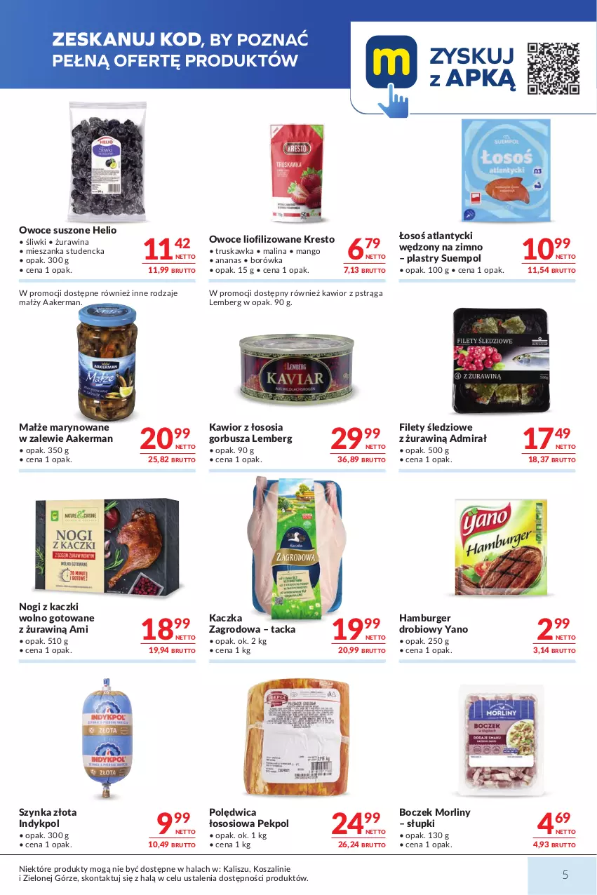 Gazetka promocyjna Makro - Mega oferty dla Twojego Sklepu - ważna 13.10 do 26.10.2026 - strona 5 - produkty: Ananas, Boczek, Borówka, Burger, Hamburger, Helio, Kaczka, Kawior, Kosz, Małże, Mango, Mieszanka studencka, Morliny, Owoce, Owoce suszone, Pekpol, Polędwica, Pstrąg, Sos, Suempol, Szal, Szynka
