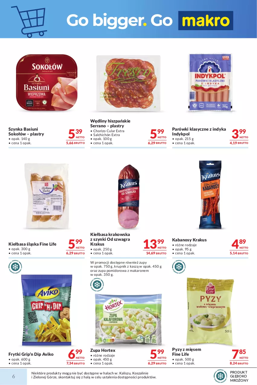 Gazetka promocyjna Makro - Mega oferty dla Twojego Sklepu - ważna 13.10 do 26.10.2026 - strona 6 - produkty: Frytki, Gra, Hortex, Kabanos, Kiełbasa, Kiełbasa krakowska, Kiełbasa śląska, Kosz, Krakus, Krupnik, Makaron, Parówki, Ser, Sok, Sokołów, Szal, Szynka, Zupa, Zupa pomidorowa