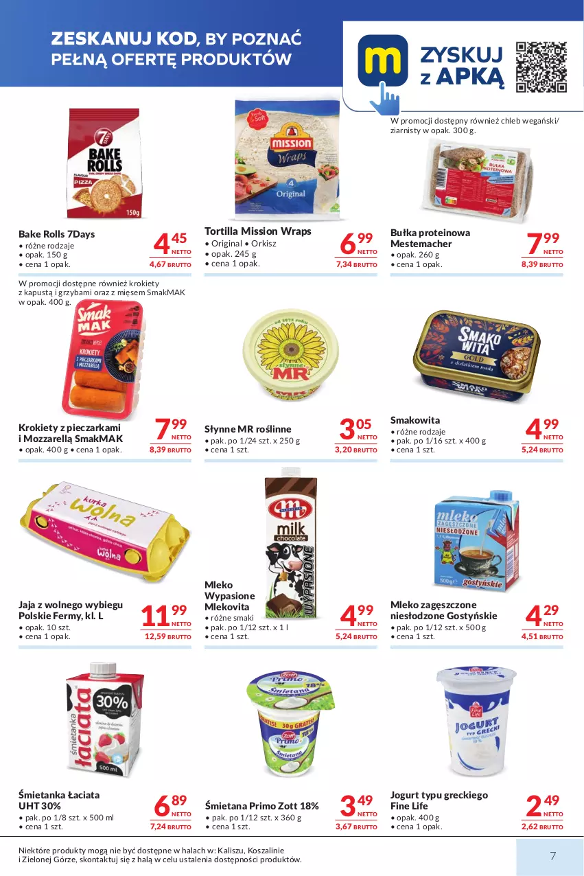Gazetka promocyjna Makro - Mega oferty dla Twojego Sklepu - ważna 13.10 do 26.10.2026 - strona 7 - produkty: Bake Rolls, Bułka, Chleb, Gin, Jaja, Jaja z wolnego wybiegu, Jogurt, Kapustą, Kosz, Krokiety, Mleko, Mleko zagęszczone, Mlekovita, Piec, Pieczarka, Słynne, Słynne MR Roślinne, Smakowita, Szal, Tortilla, Zott