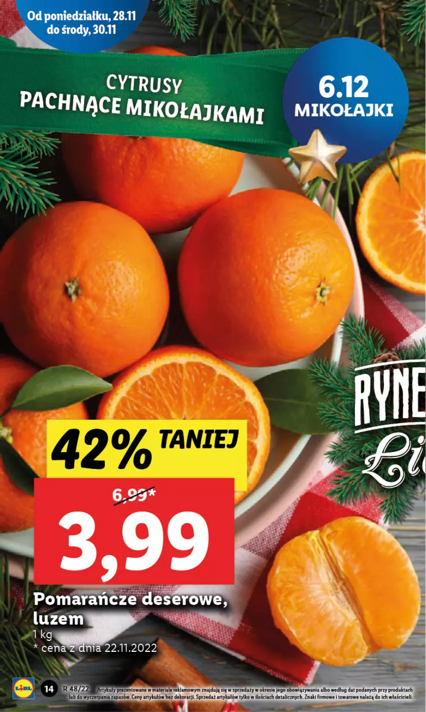 Gazetka promocyjna Lidl - GAZETKA - ważna 28.11 do 30.11.2022 - strona 14 - produkty: Pomarańcze