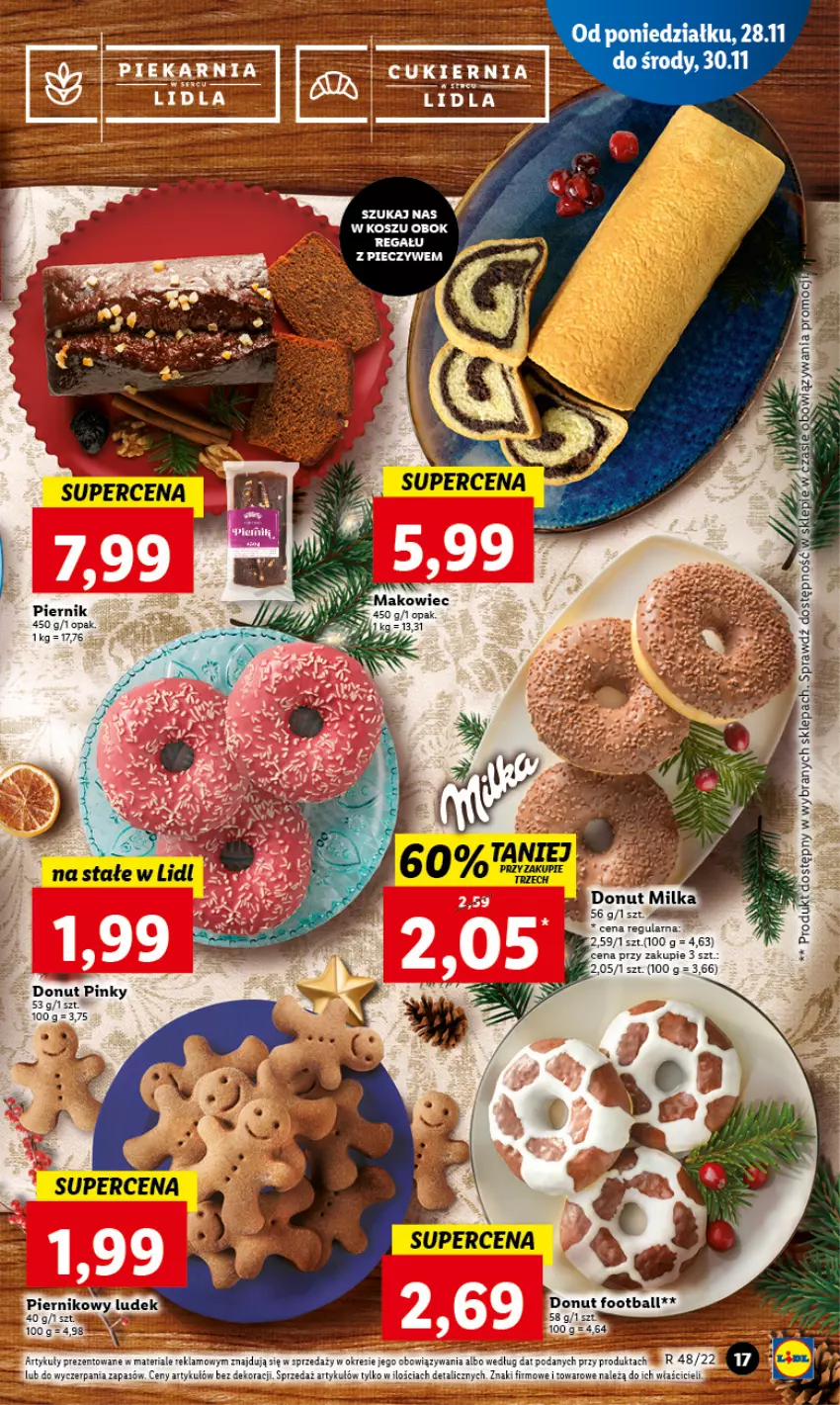 Gazetka promocyjna Lidl - GAZETKA - ważna 28.11 do 30.11.2022 - strona 19 - produkty: Donut, Makowiec, Piec, Piernik