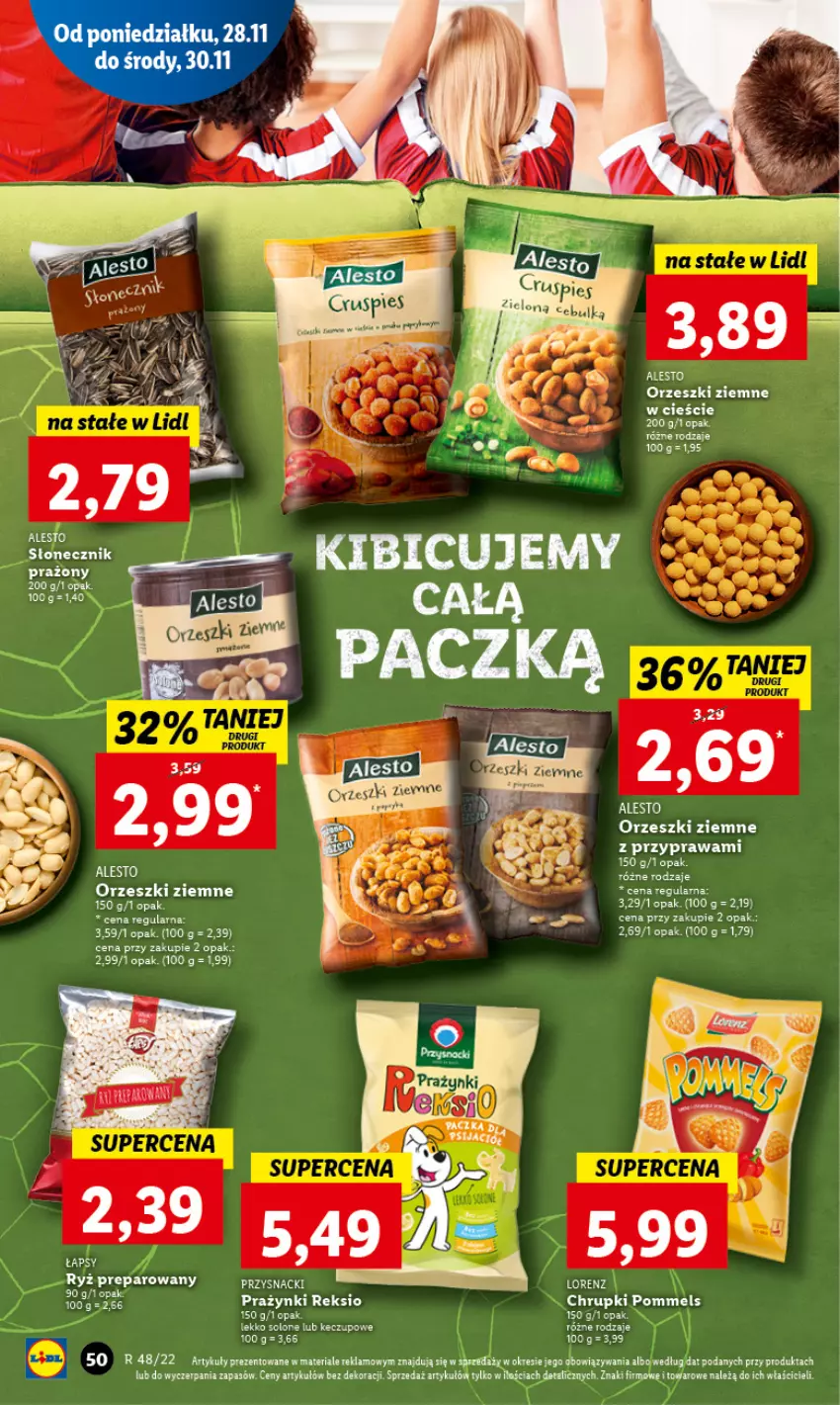 Gazetka promocyjna Lidl - GAZETKA - ważna 28.11 do 30.11.2022 - strona 54 - produkty: Chrupki, Orzeszki, Orzeszki ziemne, Przysnacki