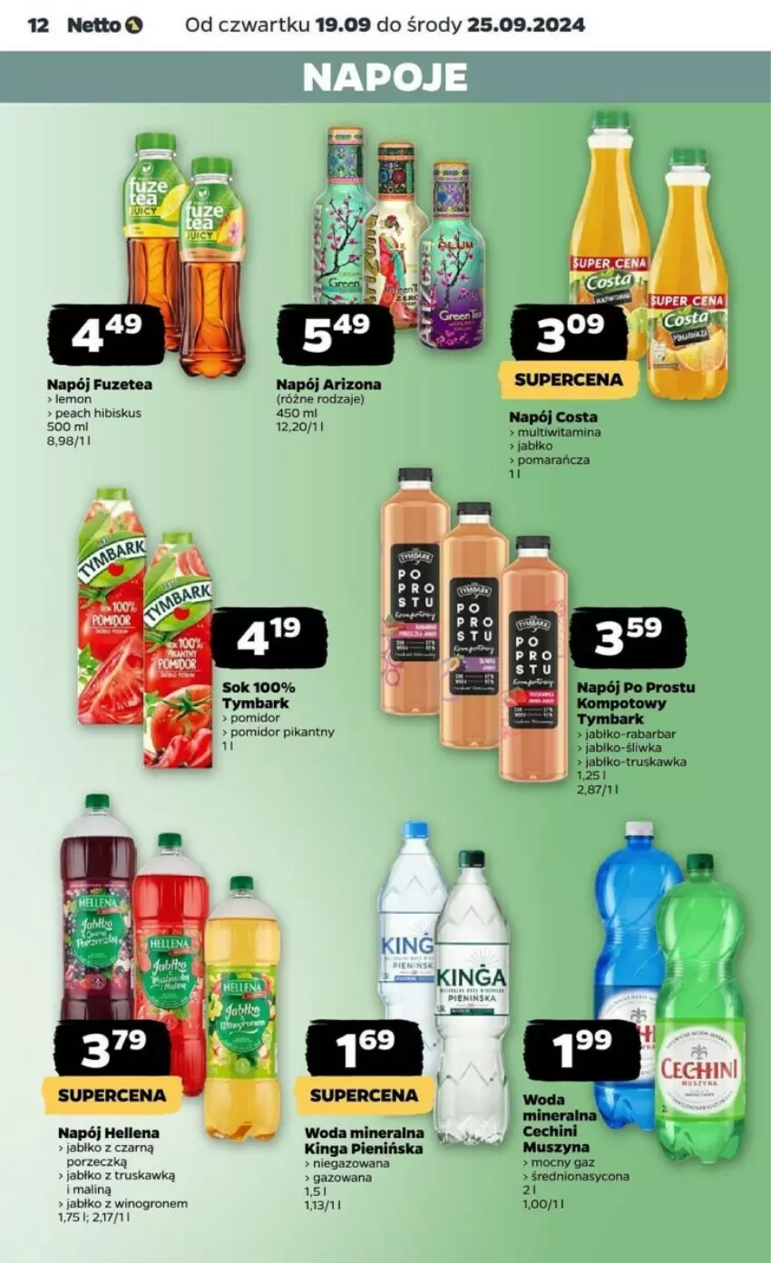 Gazetka promocyjna Netto - ważna 19.09 do 25.09.2024 - strona 4 - produkty: Hellena, Hibiskus, Mus, Napój, Por, Sok, Szyna, Tymbark, Wino, Woda, Woda mineralna