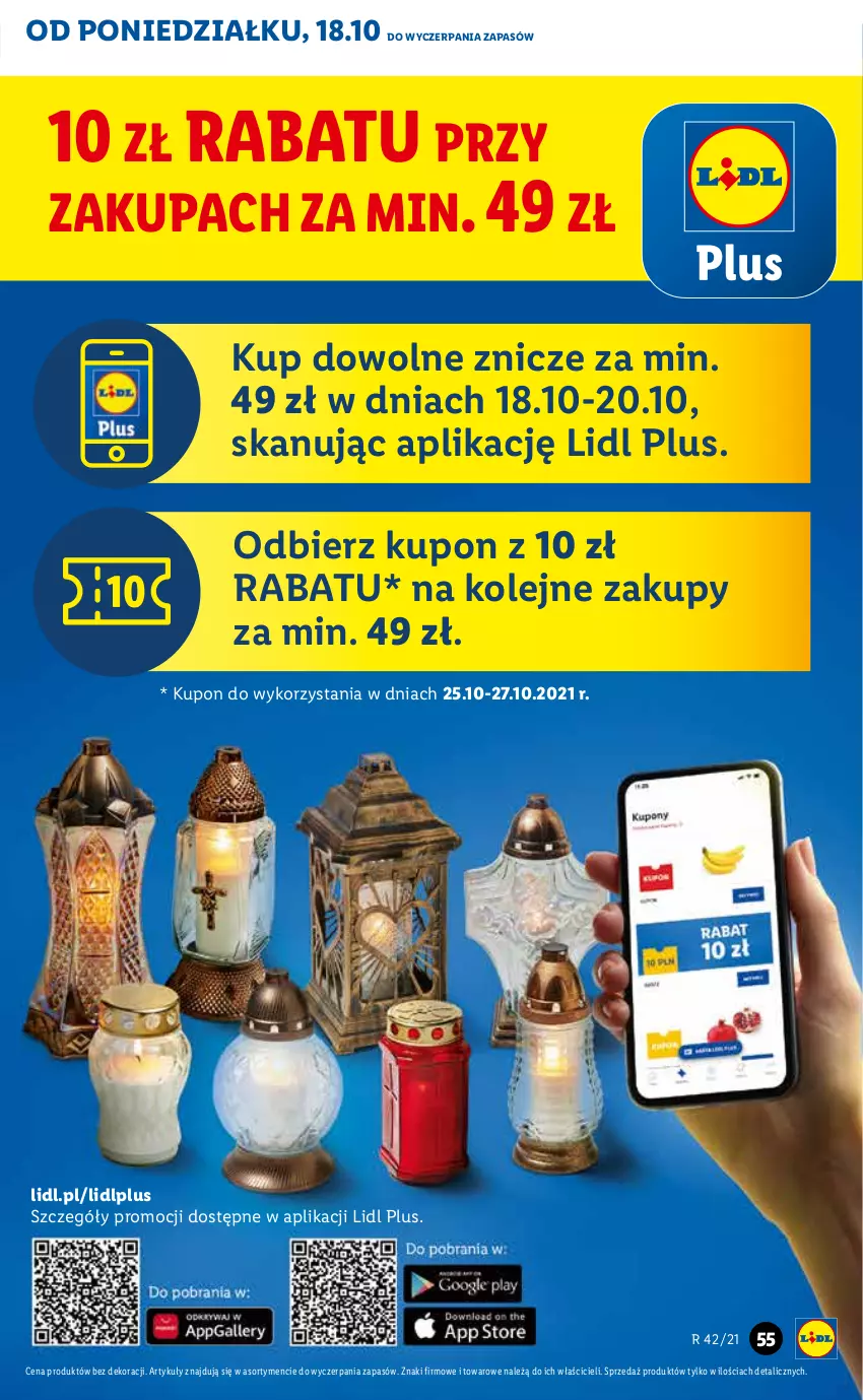 Gazetka promocyjna Lidl - GAZETKA - ważna 18.10 do 20.10.2021 - strona 55 - produkty: Olej, Znicz