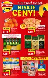 Gazetka promocyjna Lidl - GAZETKA - Gazetka - ważna od 20.10 do 20.10.2021 - strona 56 - produkty: Piwa, Mandarynki, Cebula, Ser, Por, Pur, NBA, Gra, Kawa ziarnista, Parówki, Kawa, Jacobs Krönung, PIKOK, Pilos, Gouda, Jacobs