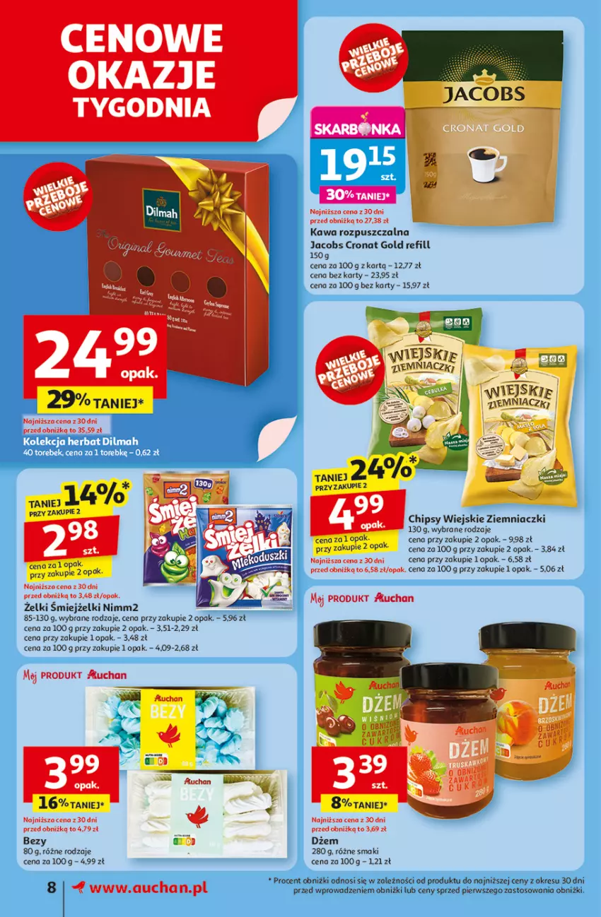 Gazetka promocyjna Auchan - JAK PRAGNĘ LATA Supermarket - ważna 20.06 do 25.06.2025 - strona 10 - produkty: Bezy, Chipsy, Dżem, Jacobs, Kawa, Kawa rozpuszczalna, Nimm2