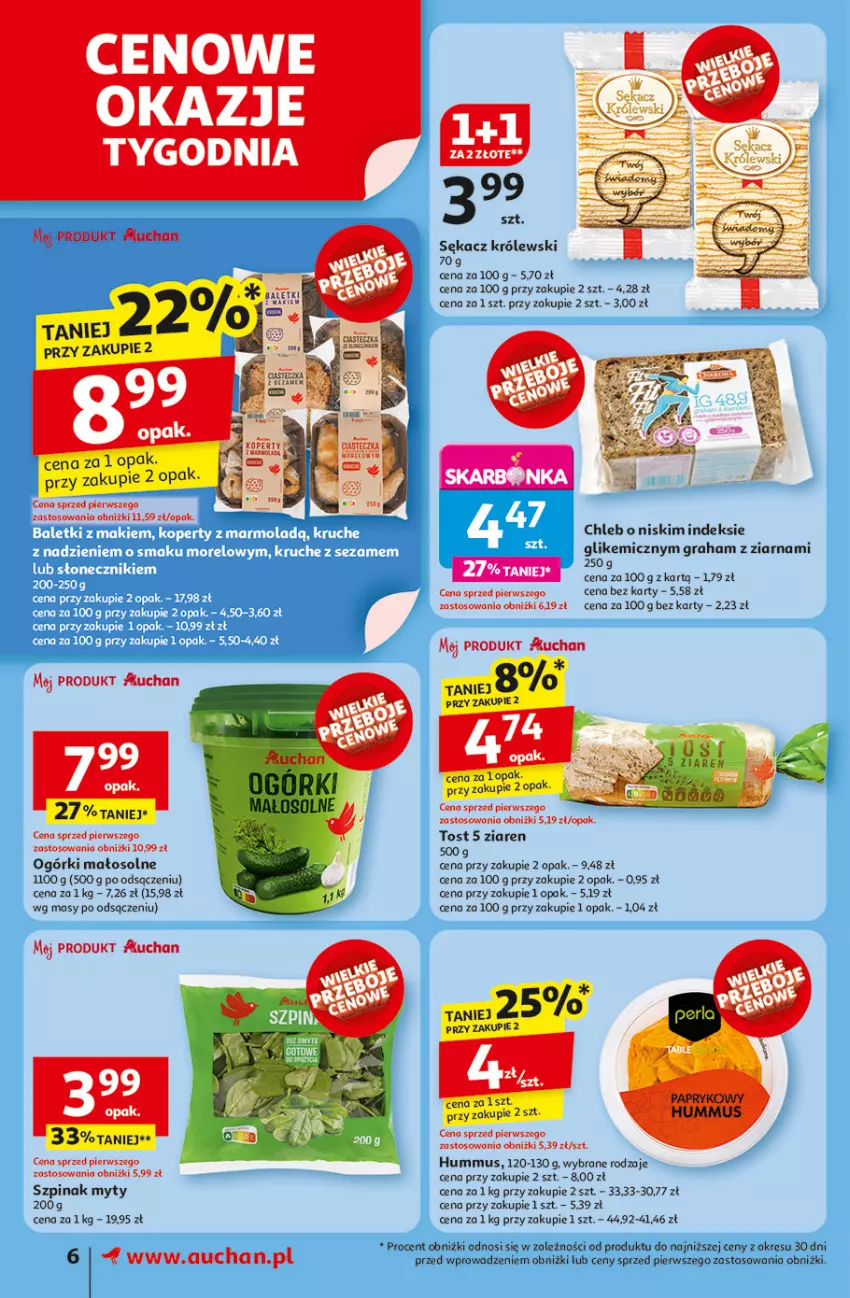 Gazetka promocyjna Auchan - JAK PRAGNĘ LATA Supermarket - ważna 20.06 do 25.06.2025 - strona 8 - produkty: Chleb, Fa, Gra, Hummus, Królewski, Mus, Sękacz, Szpinak